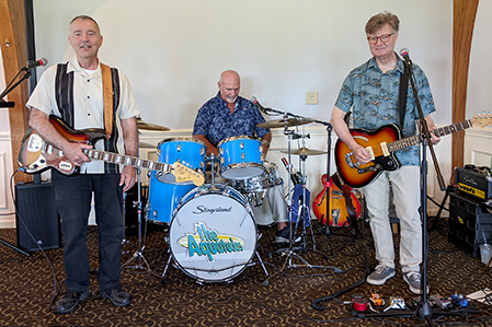 The Aquatudes play at a private big Birthday party